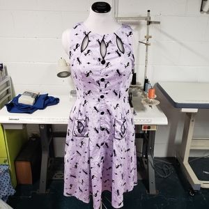 Voodoo Vixen Black Cat Rockabilly Dress